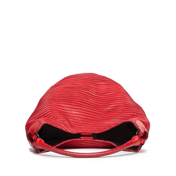 shopping bag in pelle rossa