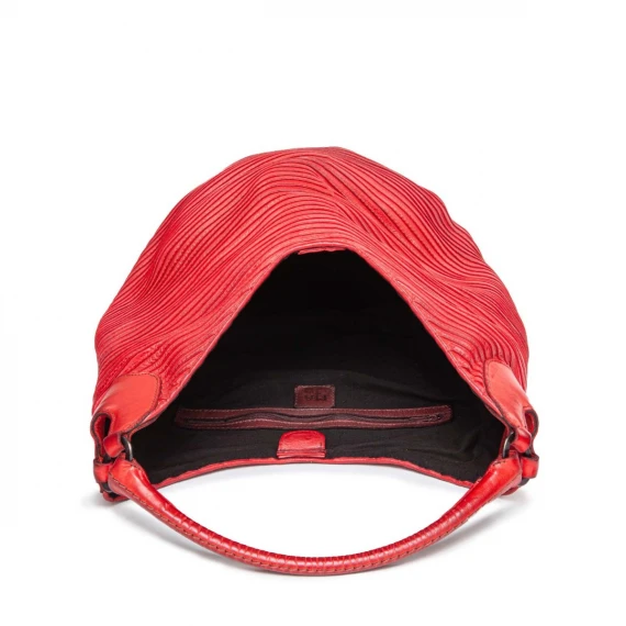 shopping bag in pelle rossa