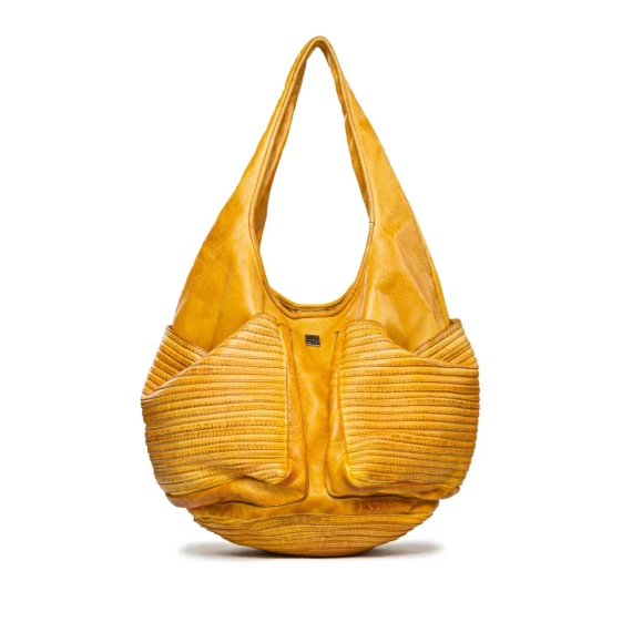 shopper in pelle gialla