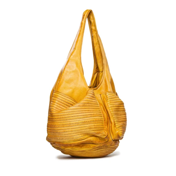 shopper in pelle gialla