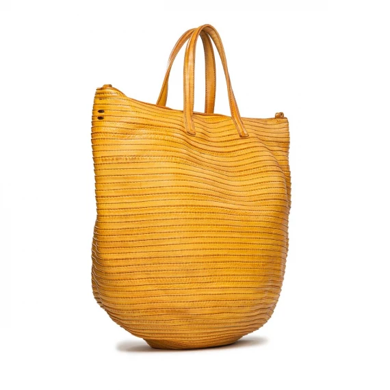 shopper doppio manico giallo mostarda