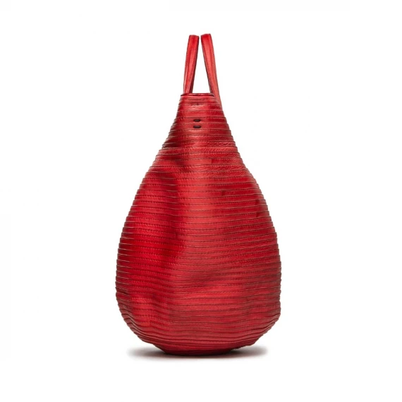 shopper in pelle rossa