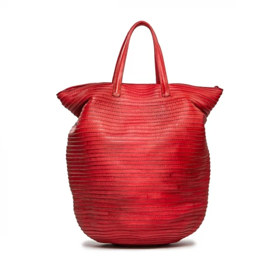 shopper in pelle rossa