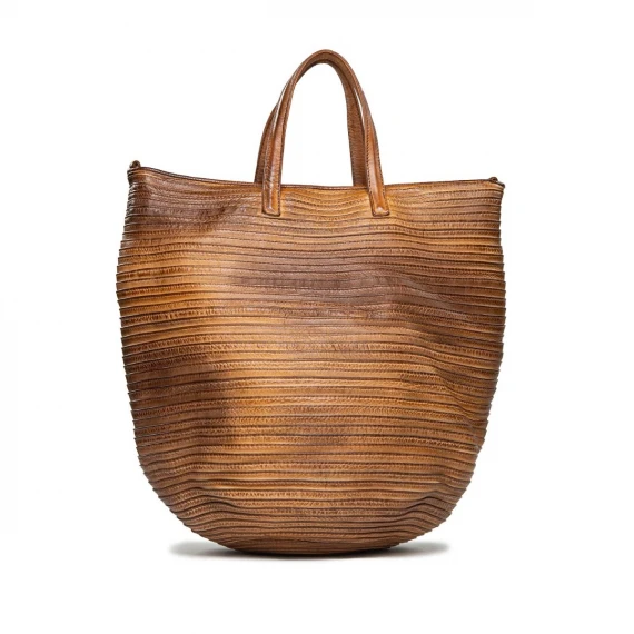 shopper in pelle ambra