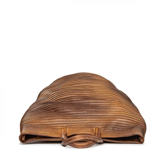 shopper in pelle ambra