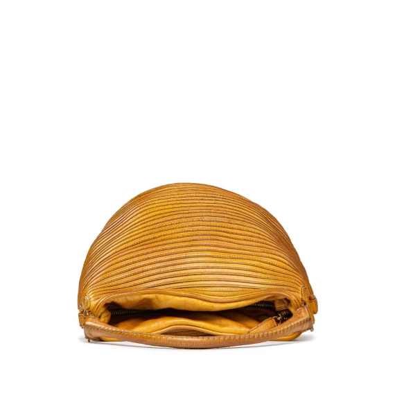 secchiello con cerniera in pelle argilla