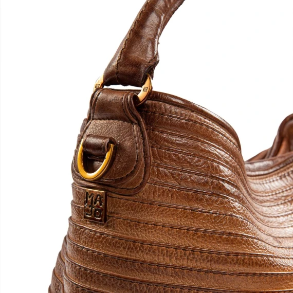 secchiello zip around in pelle ambra