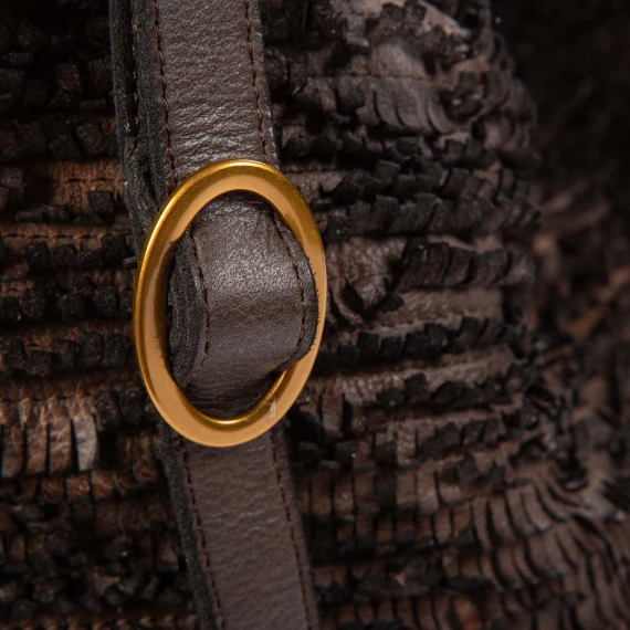 extra-chocolate leather fringed shopper