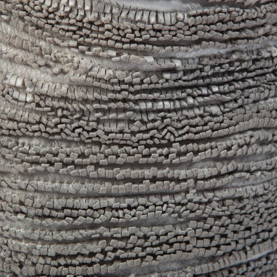 secchiello con frange in pelle gesso