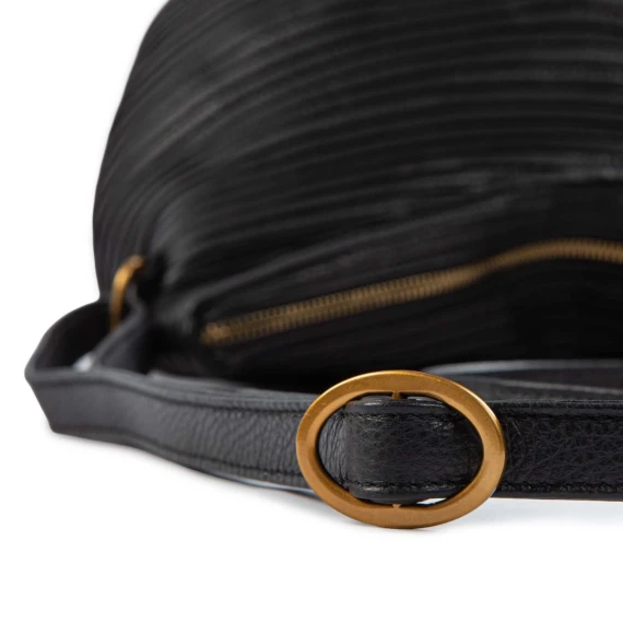 large black leather shoulder strap