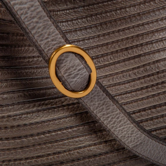 shopper TRAPEZIO in pelle fango