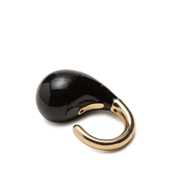 anello in ottone e pietra nera