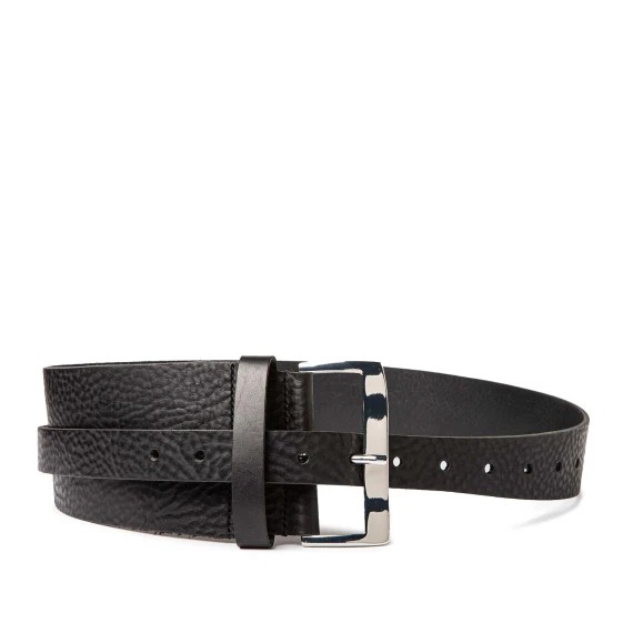 cintura fascia alta in pelle nera