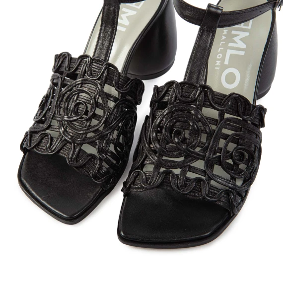 sandali ricamo CLARICE nero