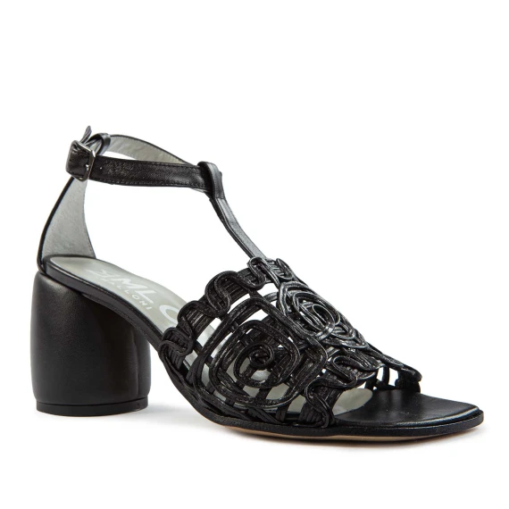 sandali ricamo CLARICE nero