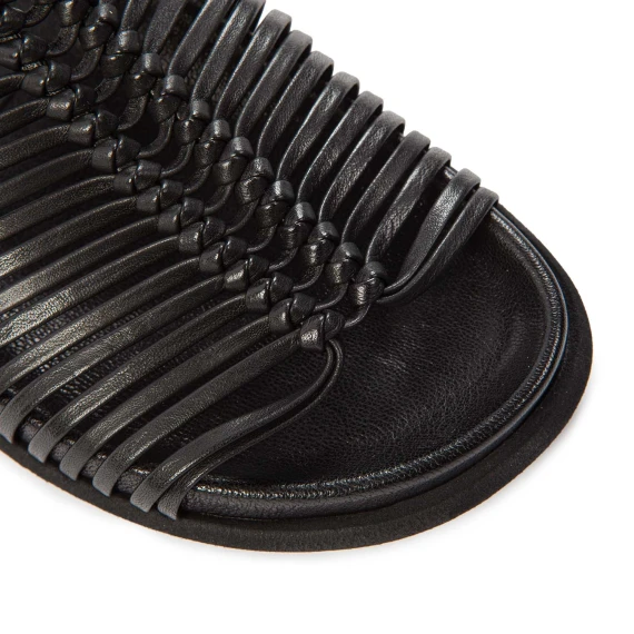 sandali fussbett spina di pesce nero