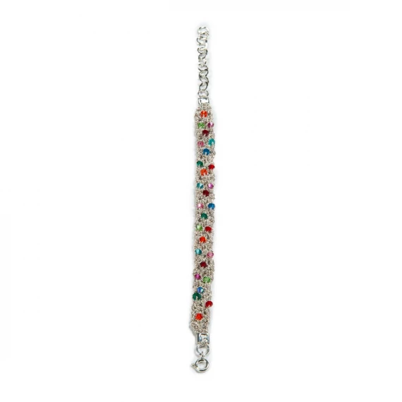 bracciale TRAMA con cristalli multicolore in argento