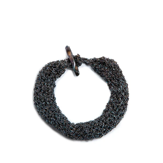 BRACCIALE TRICOT IN ARGENTO 925 OSSIDATO