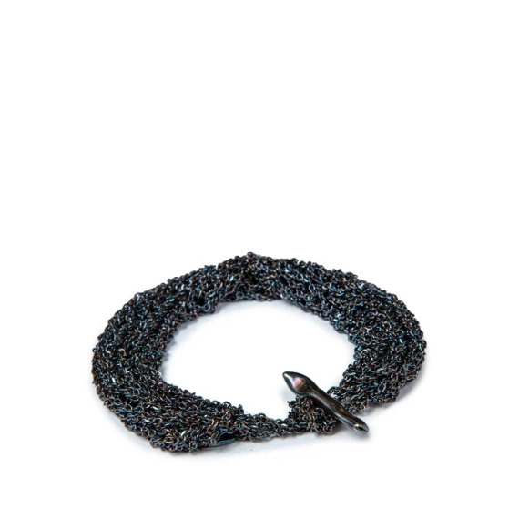 BRACCIALE TRICOT IN ARGENTO 925 OSSIDATO