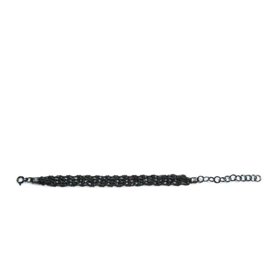bracciale TRAMA in argento tessuto a mano 925 nero