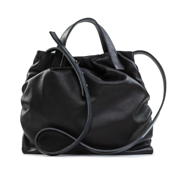 secchiello ROSINA in pelle nera