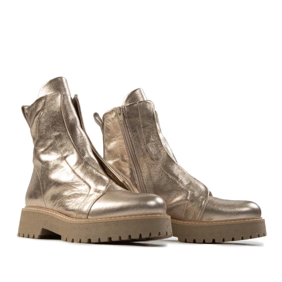 biker KUNI NO LACE in pelle vaniglia