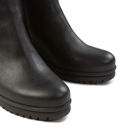 tronchetti JUN con zeppa in pelle nera