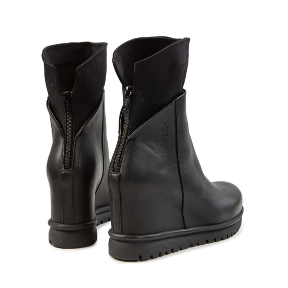 tronchetti JUN con zeppa in pelle nera