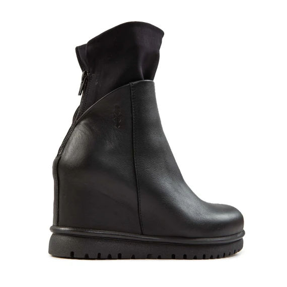 tronchetti JUN con zeppa in pelle nera