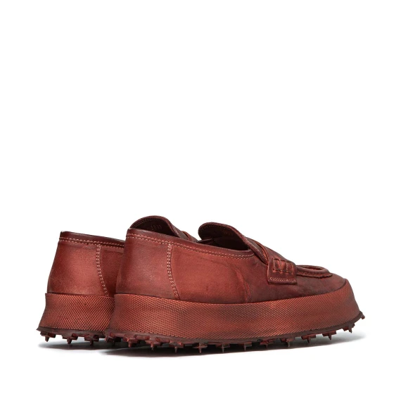 mocassini in pelle mattone