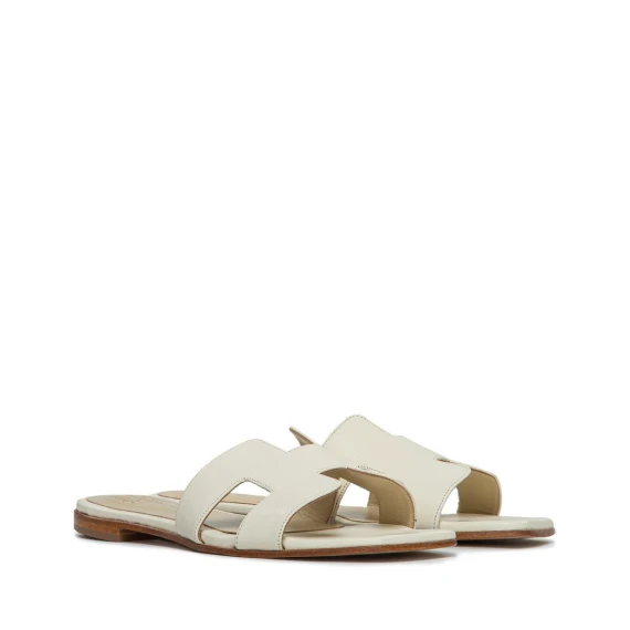 sabot in pelle bianca