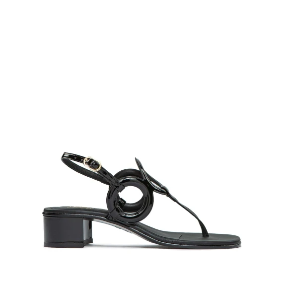 sandali infradito in vernice nera