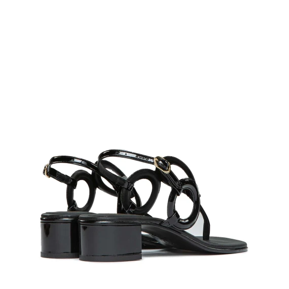 sandali infradito in vernice nera