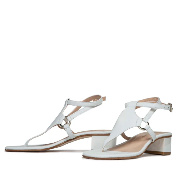 infradito con rombo in pelle bianca