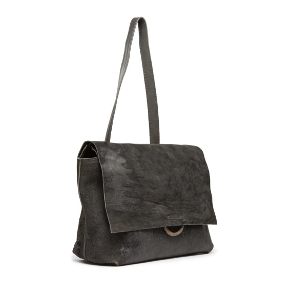 cartella SHOULDER L in pelle grigia