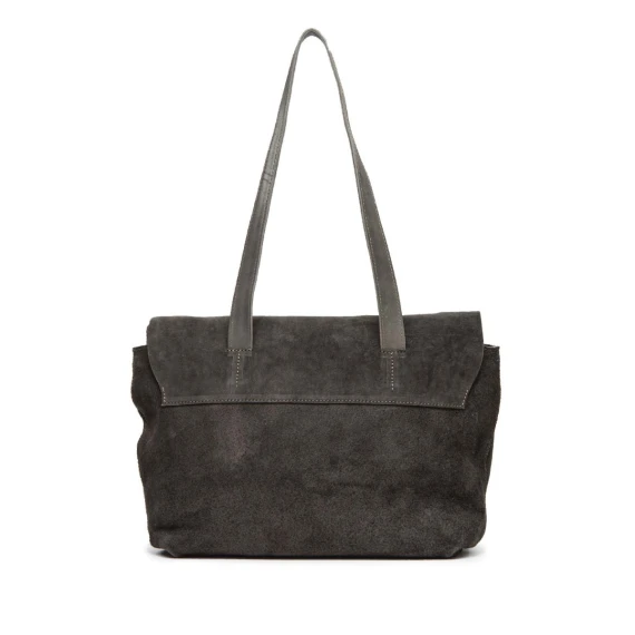 cartella SHOULDER L in pelle grigia