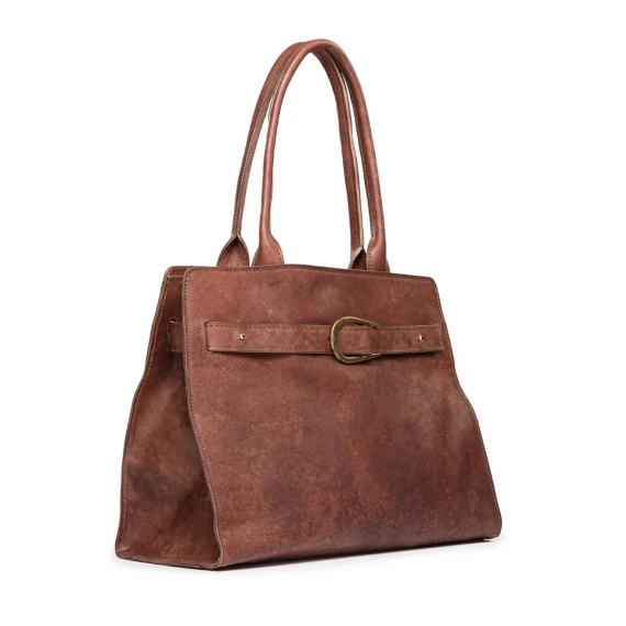 sella L in pelle mattone