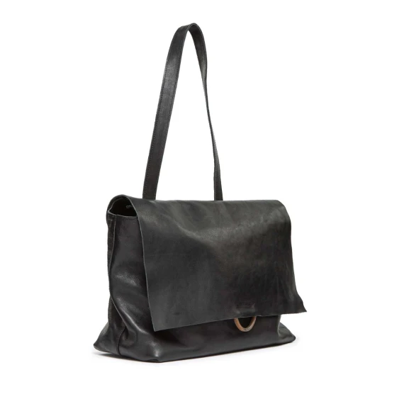 cartella SHOULDER L SOFT in pelle nera