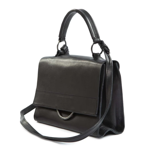 LUNA S briefcase in black leather