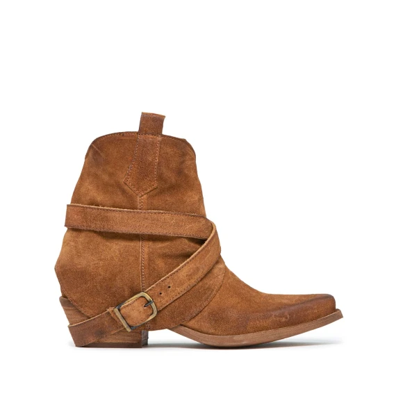 camperos con fibbia in camoscio cuoio