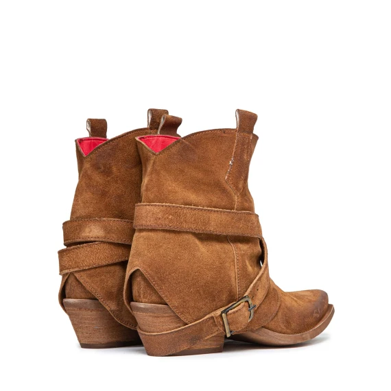 camperos con fibbia in camoscio cuoio