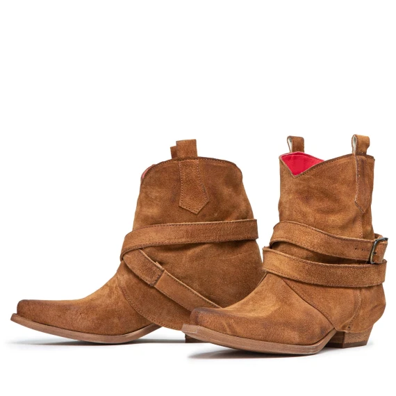 camperos con fibbia in camoscio cuoio