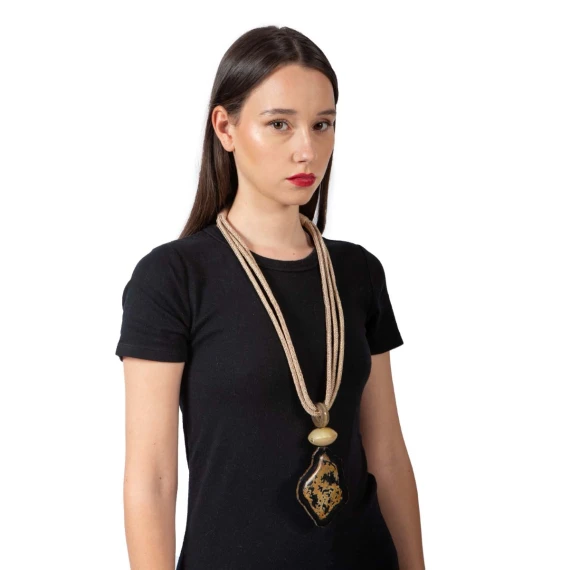 collana pendente bicolore