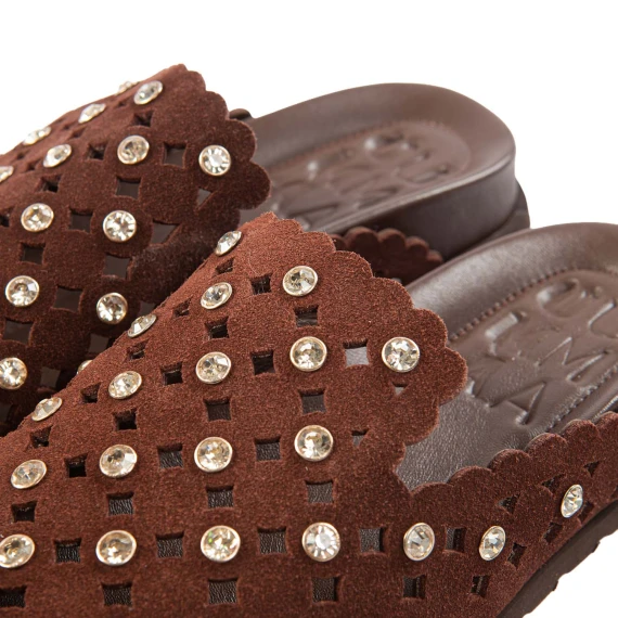 sabot punta chiusa strass cioccolato