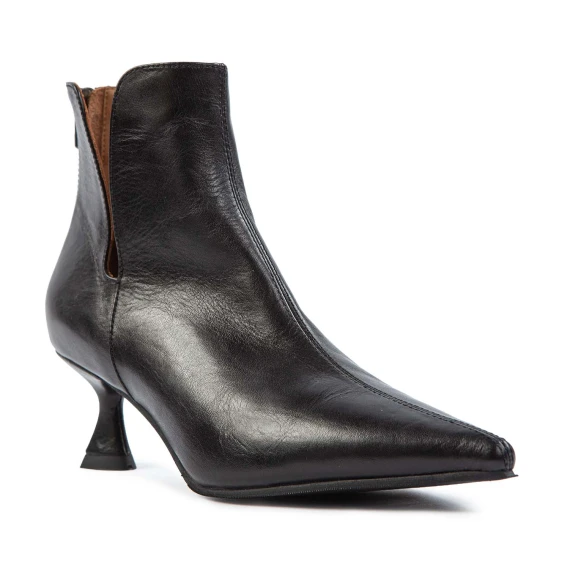 GOLDEN UNION spool heel black ankle boots