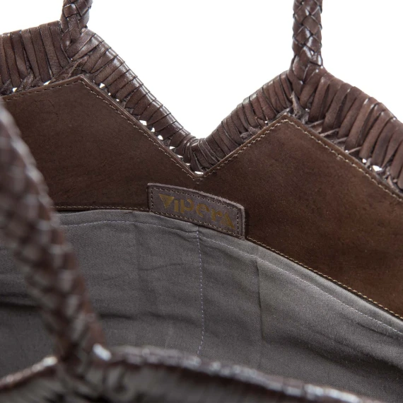 shopper NERUDA in pelle intrecciata grigio fog