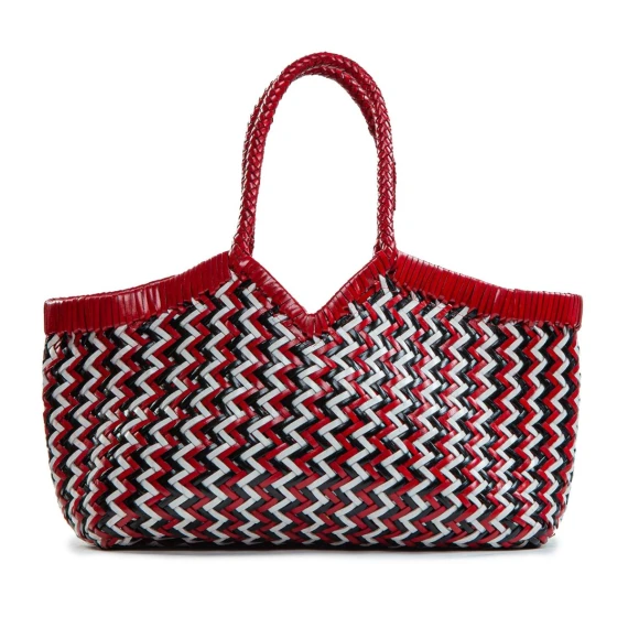 shopper NERUDA in pelle intrecciata zig zag